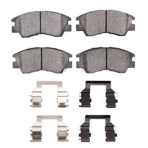 Dodge Ram 50 Brake Pads - Front - R1 Concepts - Semi Met Pads and Hardware Kit - `86-`08